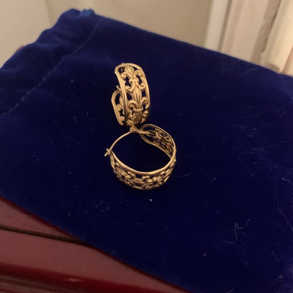 14k filigree Hoop earrings